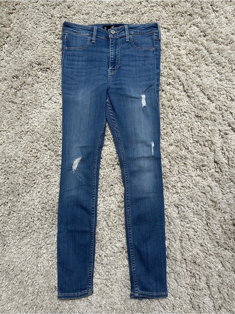 Hollister Medium Wash Ripped Skinny Jeans